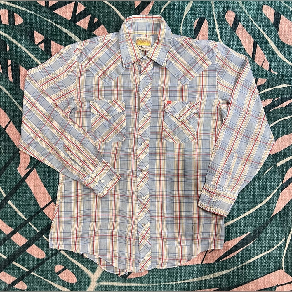 Vintage Ely Big Horn Western Style Pearl Snap Button Up Shirt Cowboy Carter